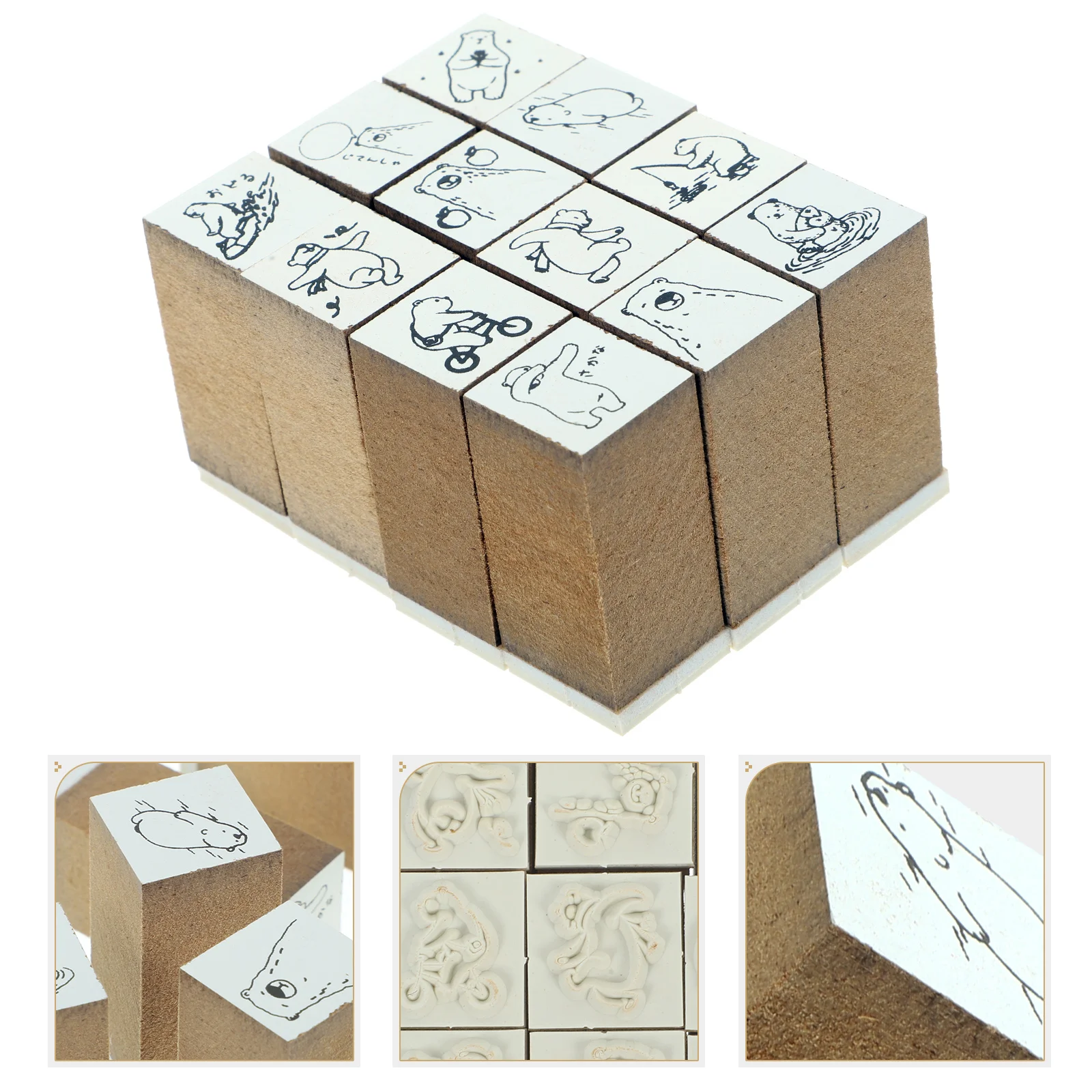 

12 Pcs Wooden Seal Scrapbook Seal DIY Hand Account Handbook Stamp for Kids