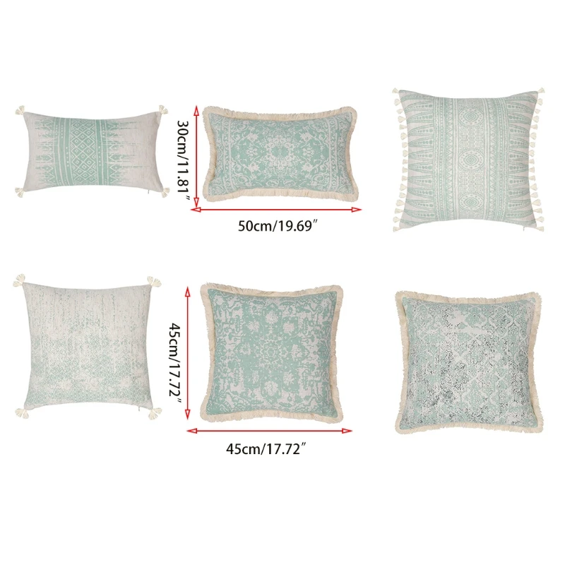 

Декоративный чехол в скандинавском стиле для диванной подушки, племенной Плетеный чехол в стиле бохо с кисточками и геометрическим рисунко...