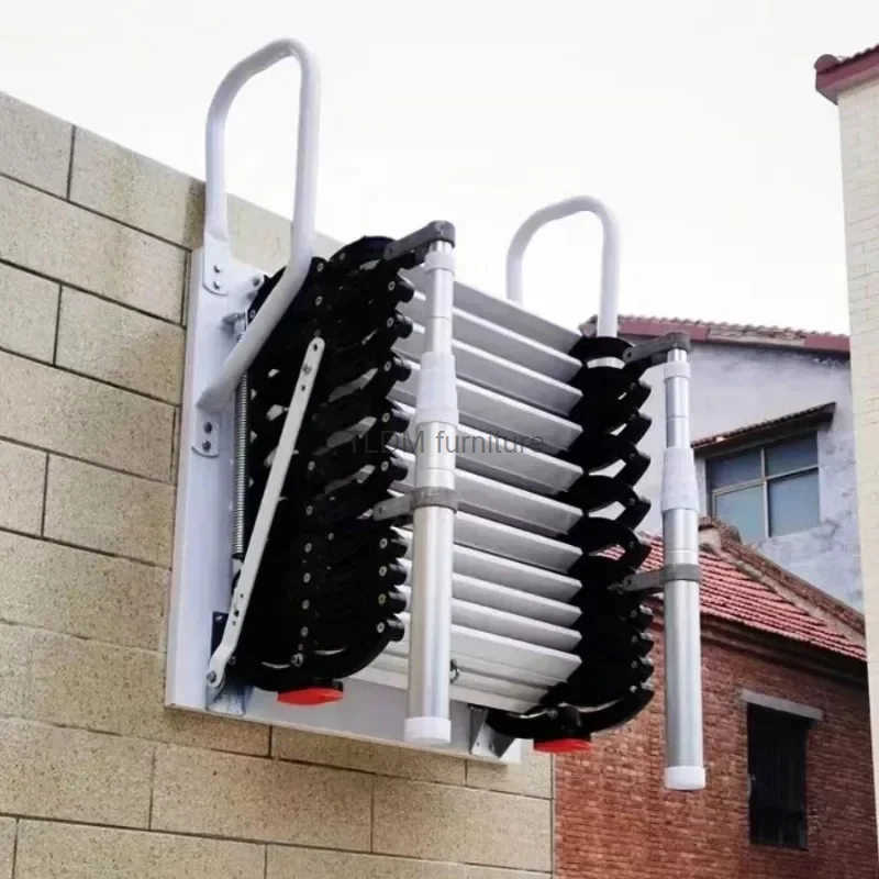 Наружная настенная телескопическая ступенчатая лестница подъемник из