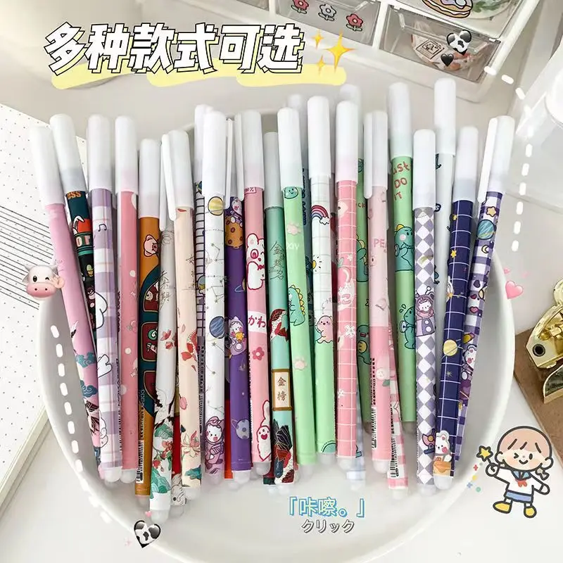 

6pcs Pen+ 10 Refill Kawaii Game Cartoons Neutral Erasable Pen 0.5mm Gel Washable Handle School Office Supplies Kids Stationery