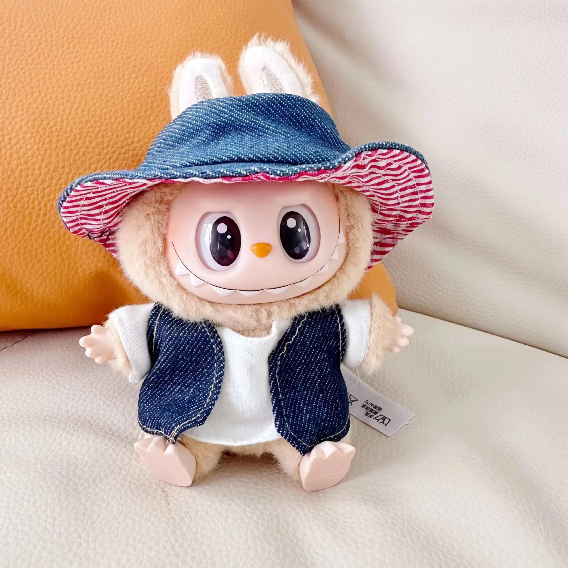17 см Labubu I II Idol Dolls Мини-плюшевая кукольная одежда комплект жилета со шляпой