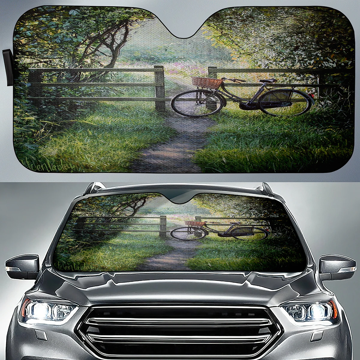 

Vintage Art Painting Car Windshield Sunshade Foldable Sun Visor Block UV Universal Interior Protection Durable Accessories