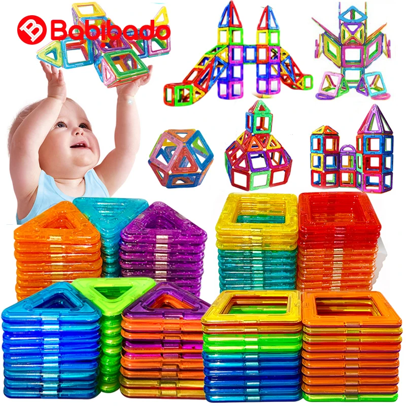50-300 шт. Конструктор магнитных блоков большого размера для творчества DIY, магнитные игрушки для детей, сборка и подарки.