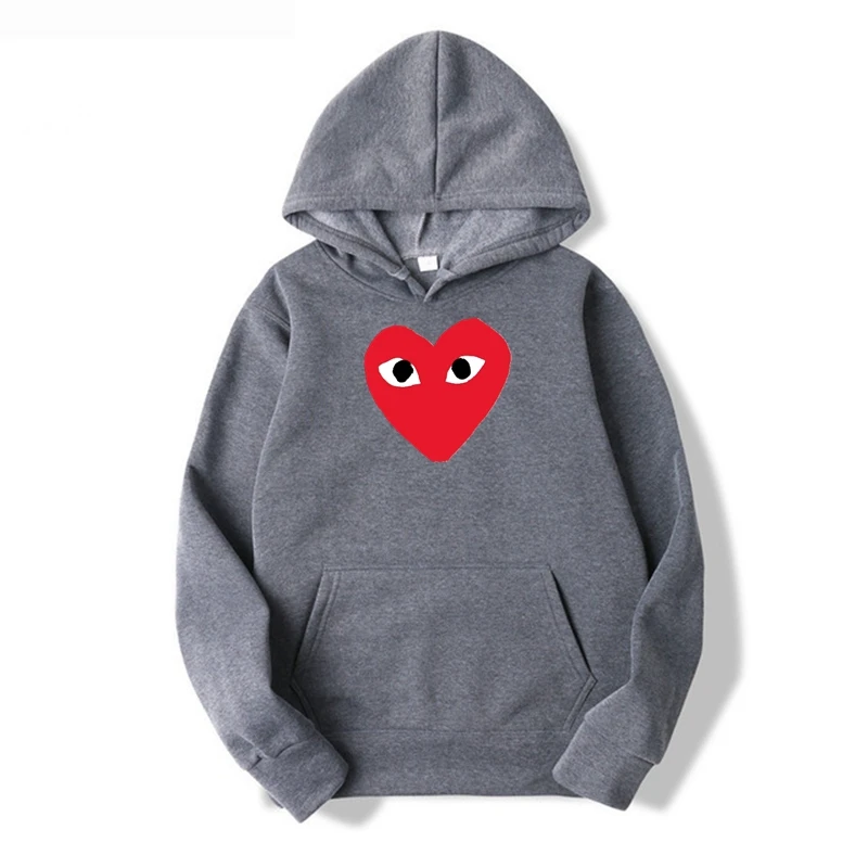 2022 Men's And Women's Hoodies Cotton Heart Eye Printed Pocket Wool Thick Lovers Loose Autumn Winter Unisex Couple Casual Hoodie