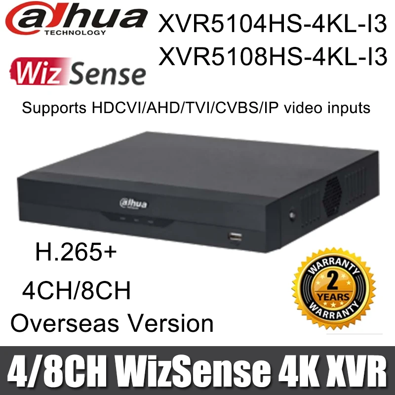 Цифровой видеорегистратор Dahua 4K XVR XVR5104HS-4KL-I3 4CH wiz8ch WizSense для видеовходов