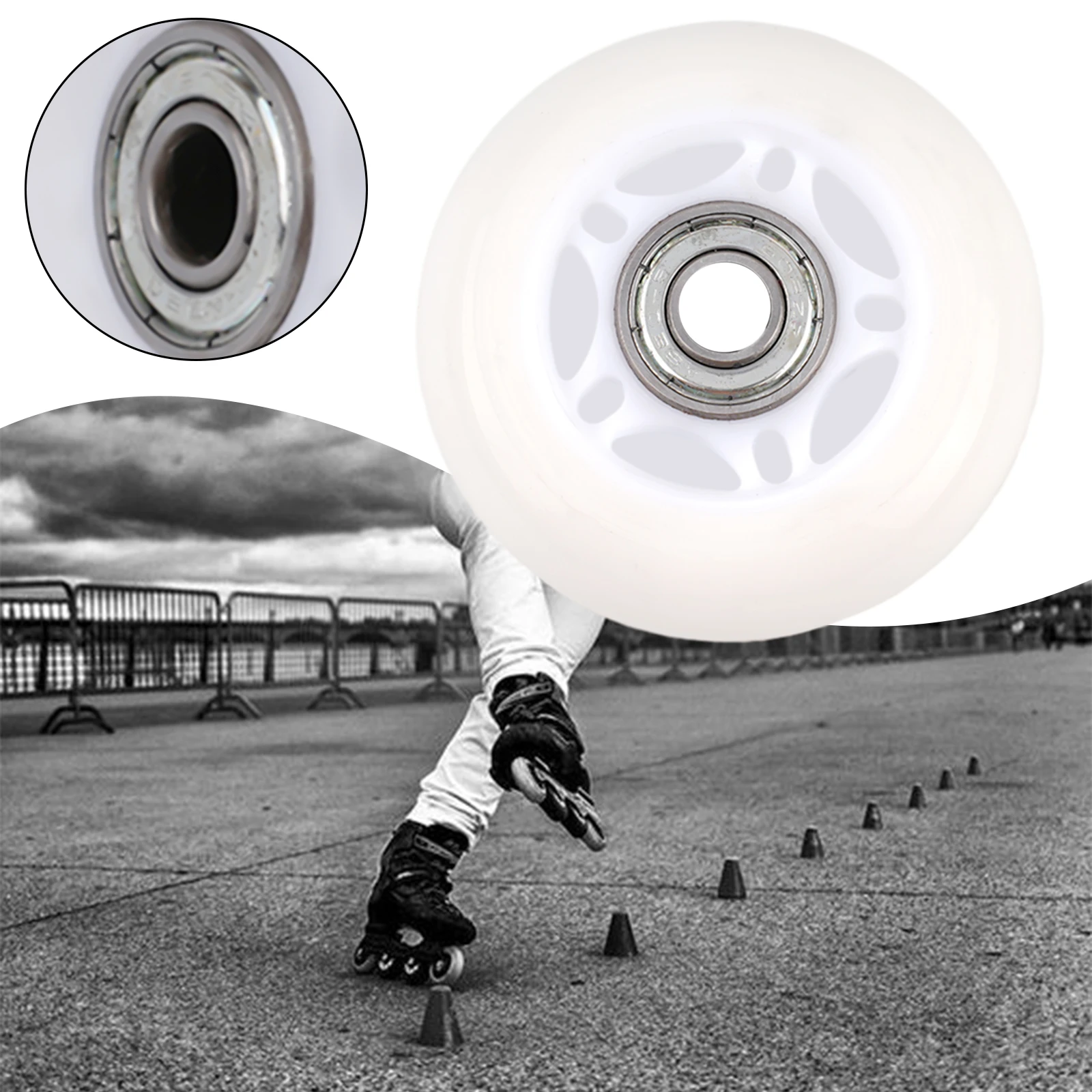 

1pc Inline Skate Wheels High Elasticity Wear-resistant No Noise Polyurethane PU Gym Accessories For Skates Roller Skates Luggage