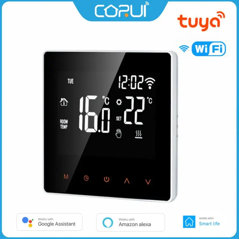 

Термостат для теплого пола CORUI Tuya, Wi-Fi, сенсорный ЖК-дисплей