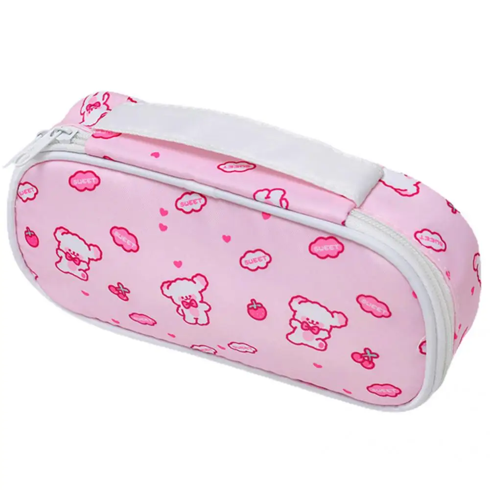 Canvas Pencil Bag Small Flowers Pencil Cases Stationery Bag Pencil Pouch Office School Supplies Pen Bag
