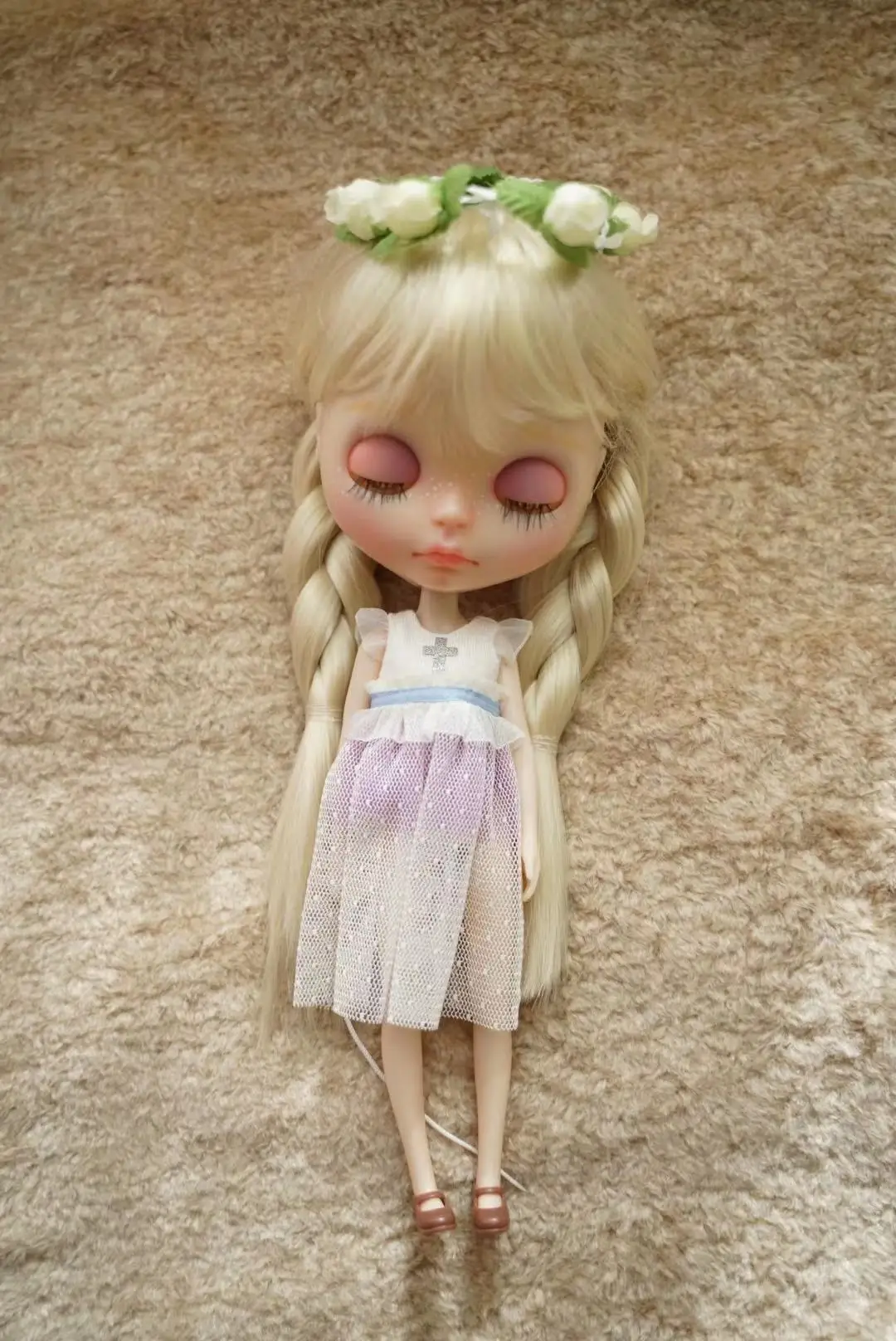 

Blythes small cloth BJD wig double horsetail high temperature silk Double Braid