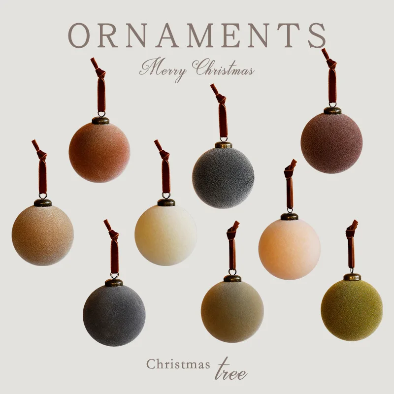 

Бархатные елочные шары, набор 9 шт., разноцветные