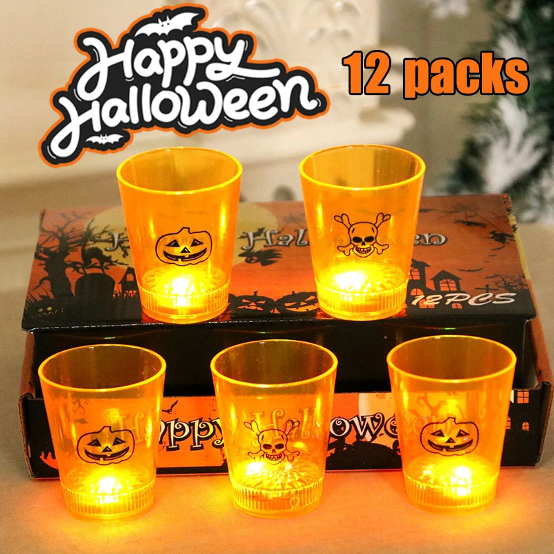 

Halloween Party Decoration Supplies LED Electronic Pumpkin Light Atmosphere Pumpkin Candle Light Skull Glowing Cup Creative Gift