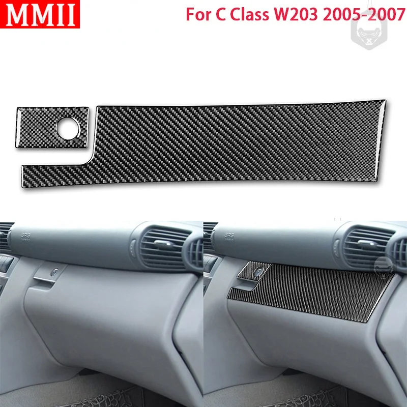 

RRX Car Accessories for Mercedes-Benz W203 C-Class 2005-2007 Real Carbon Fiber Copilot Glove Box Decoration Cover Trim Stickers
