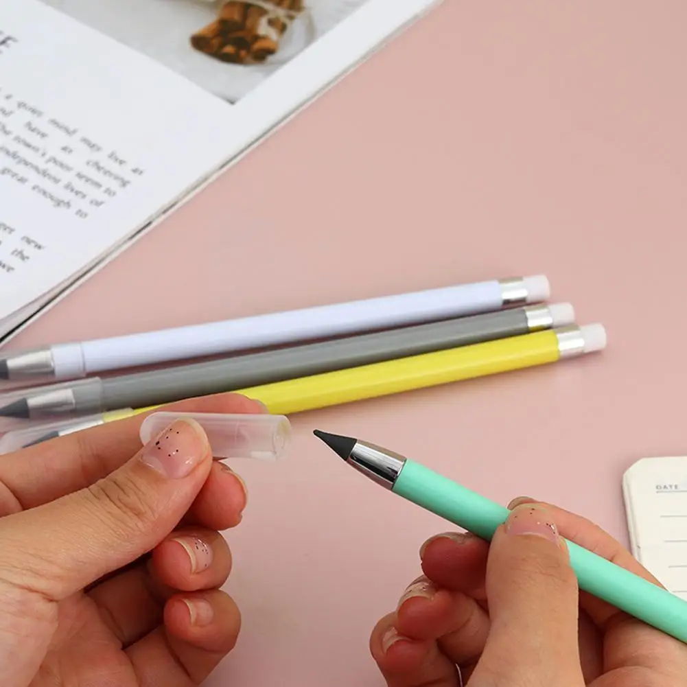 

Durable Macarons Color Inkless Eternal Pencil Hb Unlimited Sketch Ink Supplies Writing School Pen Office Gift Tool No Stati F6s8