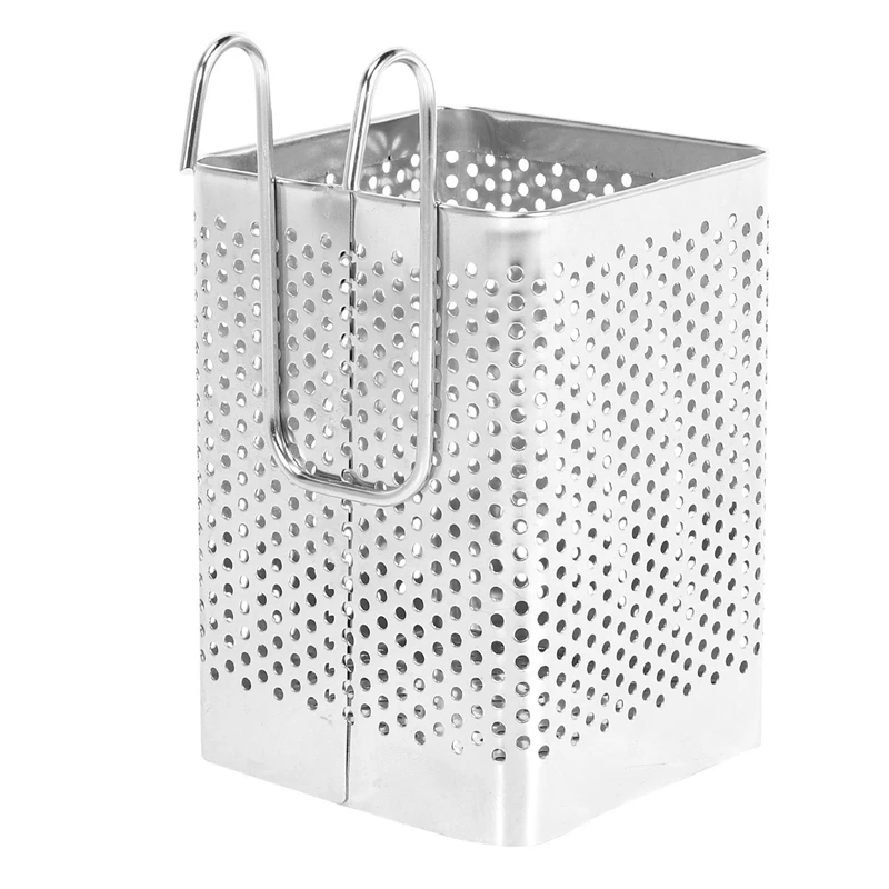 

2X Chopsticks Perforated Holder Box With Hook Chopsticks Holder Dry Basket Basket Household Tableware Rack