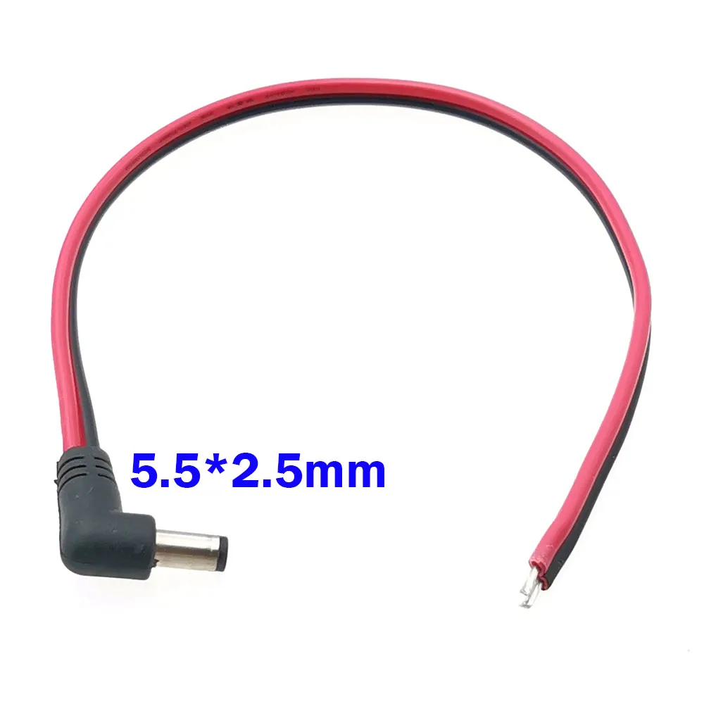 1 шт. разъем питания постоянного тока 5,5 х 2,1 мм/2,5 мм штекер под прямым углом 90 градусов 5,5*2,1 5,5*2,5 разъем с кабелем 18AWG