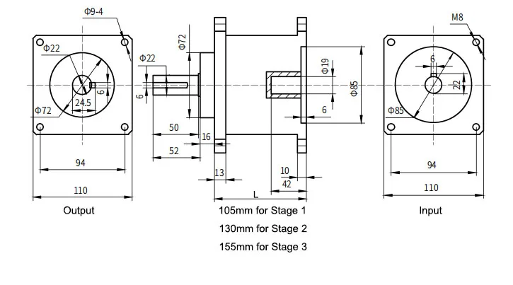 10: 1 16: 20:1 30:1 36:1 Планетарный редуктор 110 Planet Gearbox 140 Нм для шагового двигателя с