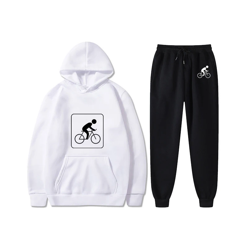 

Men Tracksuit Hoodies Sweatshirt+Sweatpant 2 Pieces Women Pullover Casual Sportswear Outfit Hip Hop Harajuku Streetwear Suits
