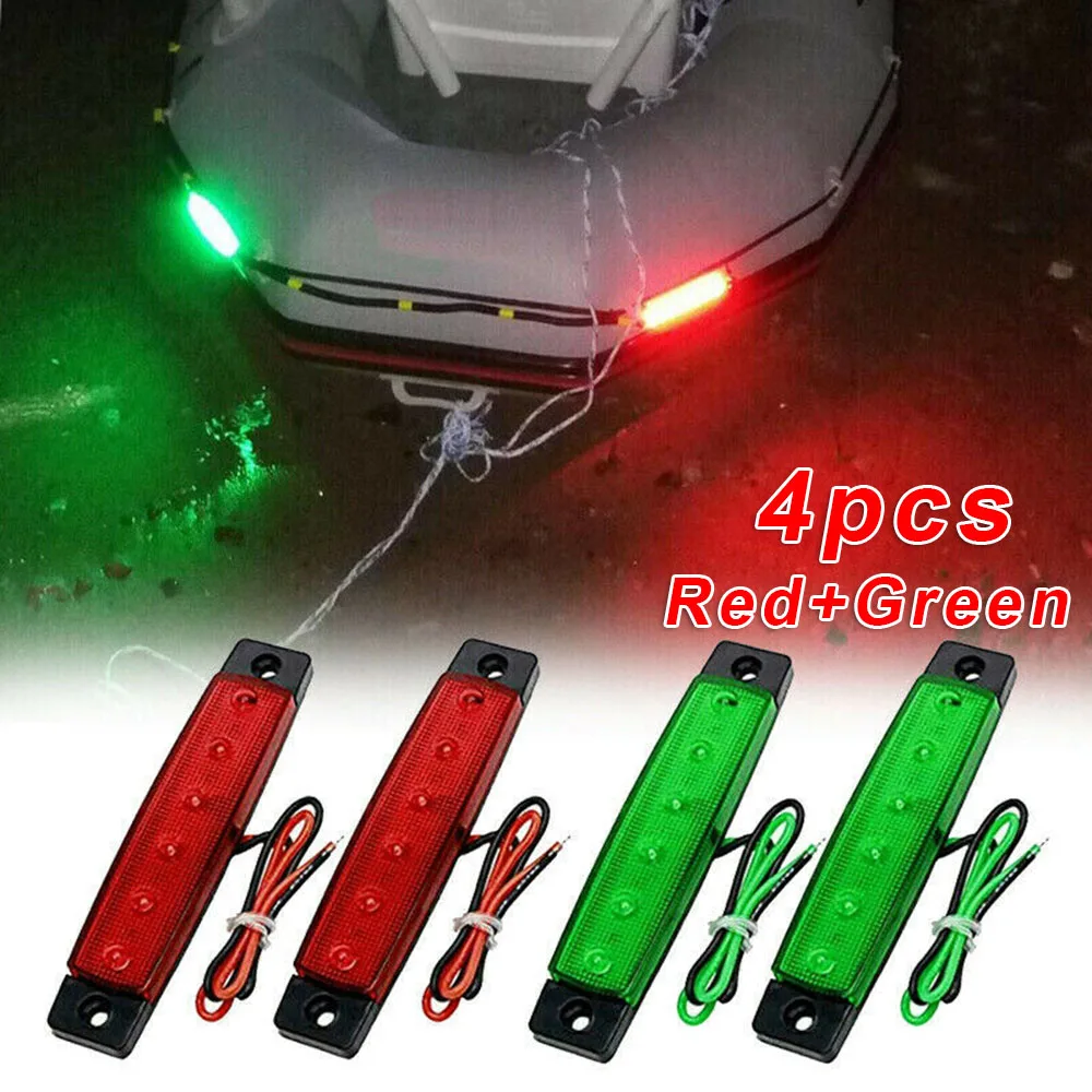

Red+Green Led Bar Long Strip Car Truck Side Lights Navigation Lights Stern Boat Starboard Lamp Set Port Side Lights Bow Lamp