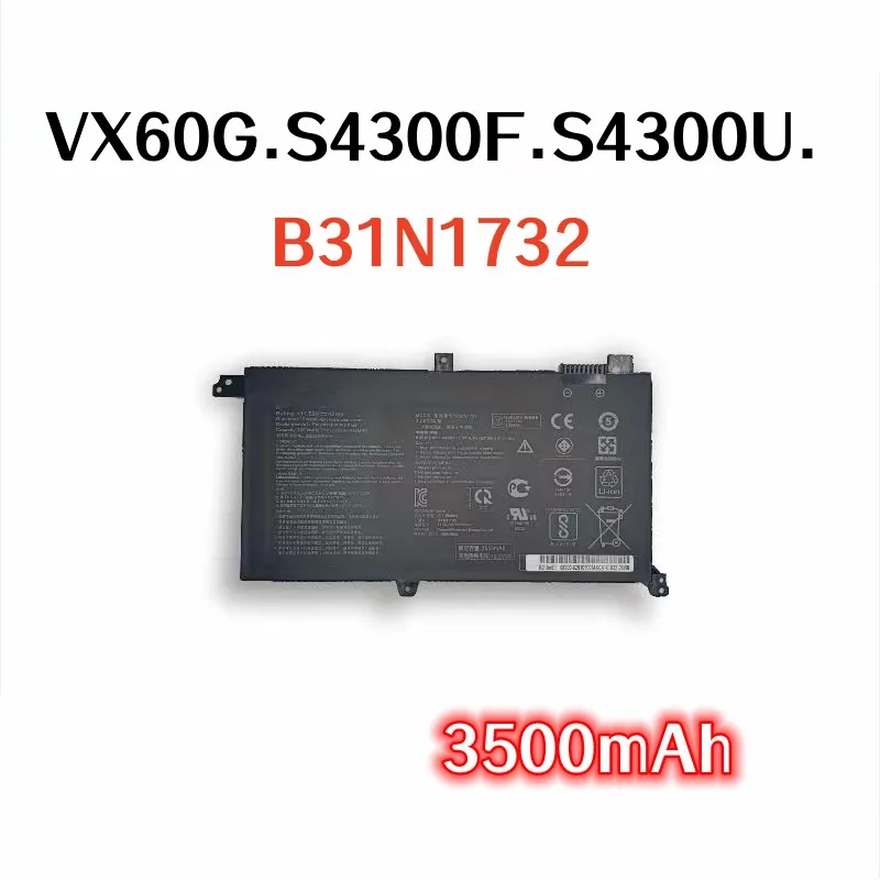 

Original 3500mAh For ASUS VX60G S4300F S4300U B31N1732 laptop Original battery