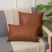 retro light luxury pu leather pillow office lumbar pillow 30x50cm bedside cushion cover sofa pillow case 45x45cm