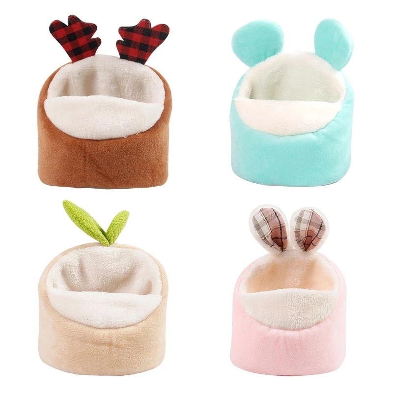 

Хомяк, зимняя кровать, плюшевые домики, мини-гнездо для домашних животных, милый теплый дом для ежика, легко чистить, разные цвета