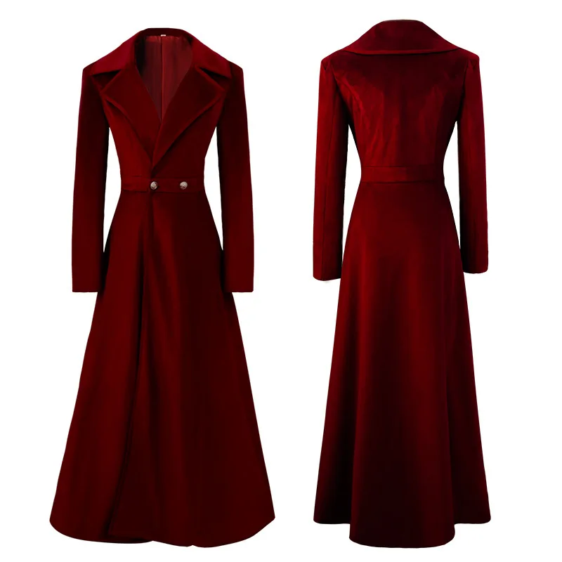 

Women Medieval Gothic Steampunk Long Trench Coats Halloween Costumes Vintage Victorian Frock Coat Uniform Cosplay Tuxedo Jackets