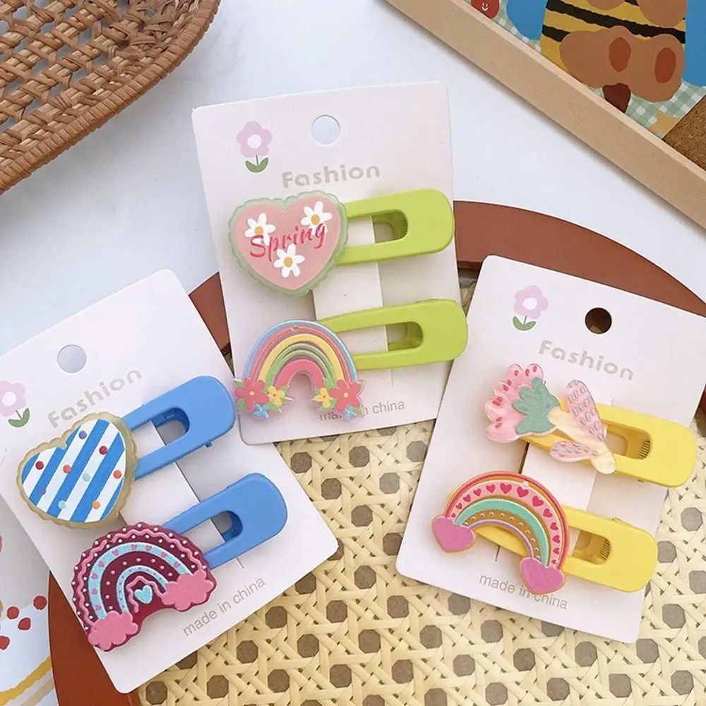 

2 шт./набор, заколки для волос с радужными цветами