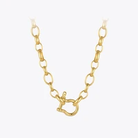 enfashion punk lock necklace for women stainless steel hook choker necklaces gold color fashion jewelry collier femme p213233