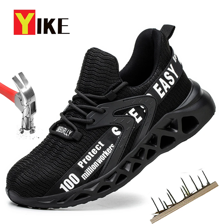 Мужская Легкая Защитная Рабочая Обувь Дышащая Из Микрофибры Против