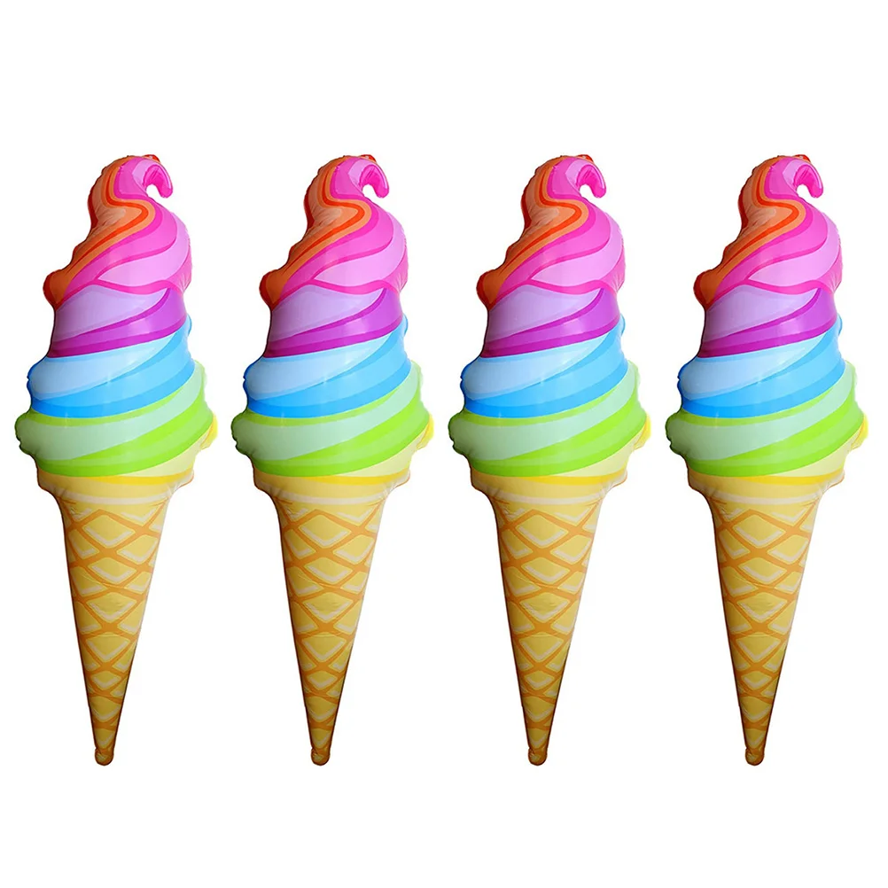 

Ice Cream Pool Swimming Floats Inflatable Beach Cone Floating Blowrow Toys Party Hawaiian Decorations Supplies Summer Holiday