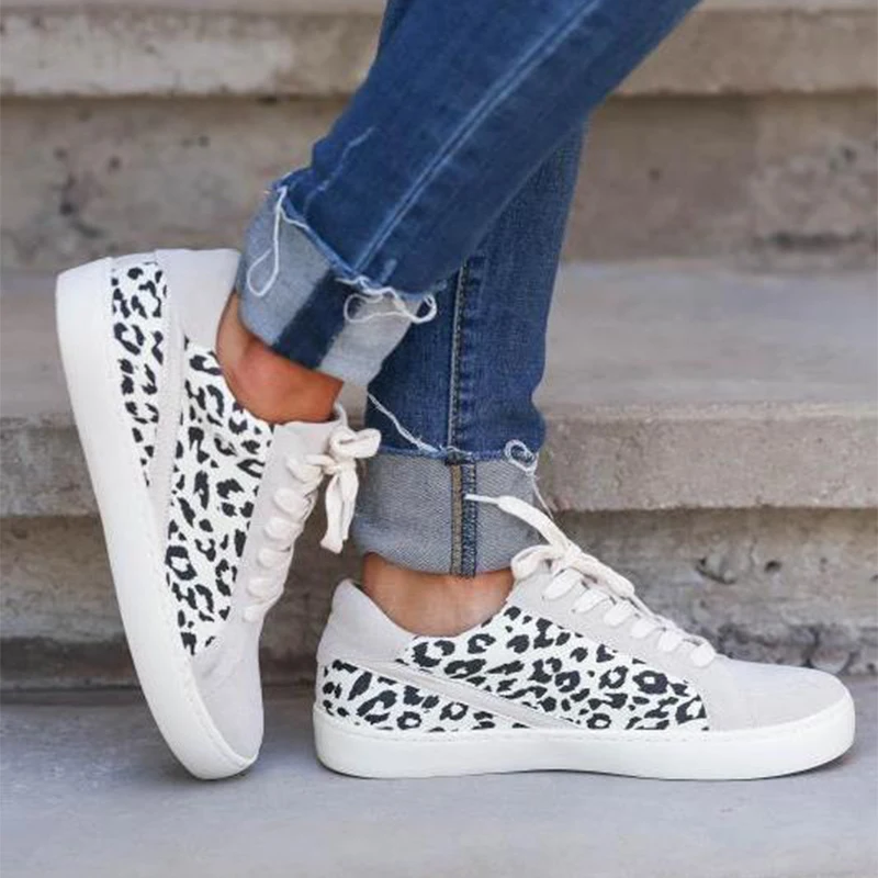 

2022 Women Spring Autumn Fashion Sneakers Platform Low-Top Casual Shoes Leopard Print College Style Sneakers Zapatillas Mujer