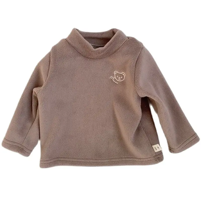 

Autumn Boys Plush Velvet Sweatshirt Toddler Girls Jacket Embroidery Bear Tops Kid Baby Thick Warm Bottoming Shirt Sports Clothes