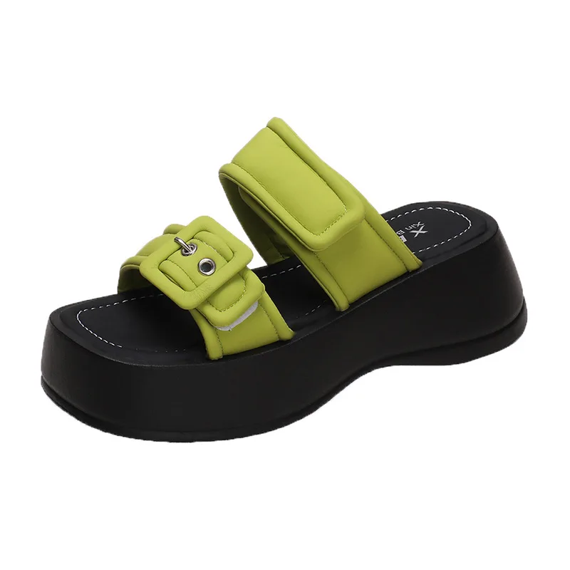 

Thick-soled Slippers Women Wear New Ins Super Hot Sponge Cake Sandals In Summer In 2023.