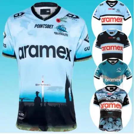 

2022 CRONULLA SHARKS HOME / AWAY / ANZAC / INDIGNEOUS MENS RUGBY JERSEY Size: S-5XL （Print Custom Name Number）Top Quality