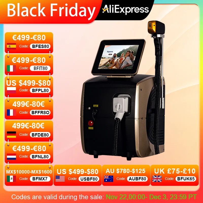 Диодный лазер безболезненная эпиляция профессиональная тройная волна лед Platinum