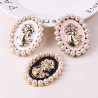 oval beauty head button for craft sewing flatback diy handmade buttons clothing decorative rhinestone embellishment accessories