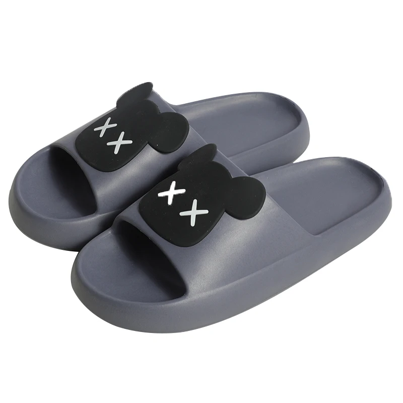 

Slippers Fashion House 2022 Women Summer BeachThick Platform Soft Bear Soft Sandals Non-slip Indoor Leisure Bathroom Men Shoes