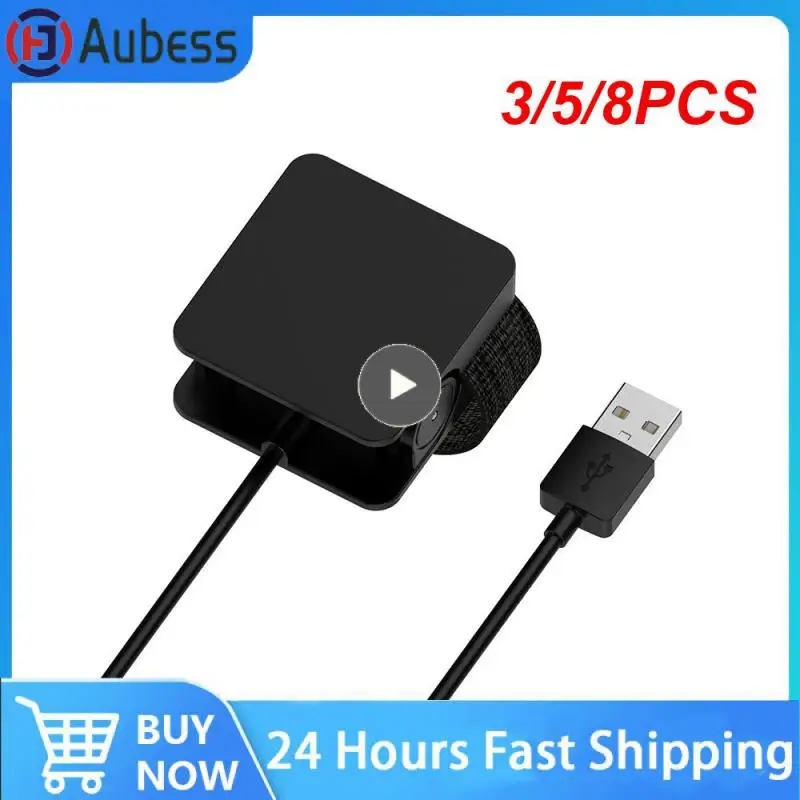 

3/5/8PCS Black Charger Cable Wear-resistant Fast Charging Usb Charging Clip Adapter High Efficiency High Quality