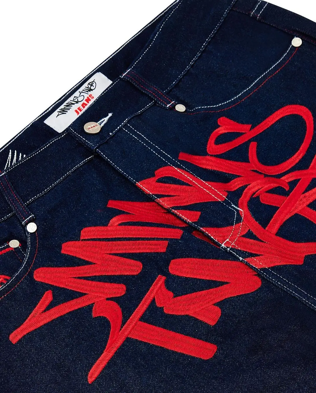 Y2K black slim straight embroidered jeans men's spring and autumn loose trend casual couple pants streetwear retail/wholesale