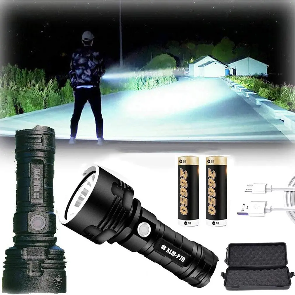 Super Powerful LED Flashlight P70 Linternas Led De Alta Potencia Torch USB Rechargeable Waterproof Lamp Ultra Bright Linterna