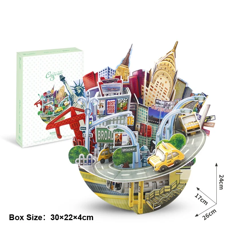 3D puzzle paper building model toy cityscape city line scenery famous build architecture Paris Moscow Singapore Las Vegas 1pc |