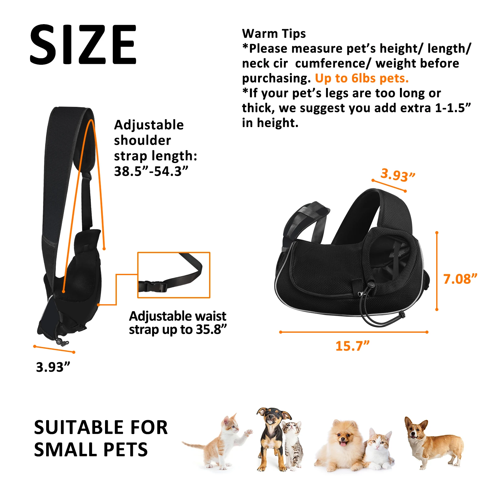 Переноска для собак Aosbos путешествий переноска домашних животных щенков без рук