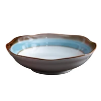 hand painted ceramic plate family tableware set irregular bowl mouth soup bowl japanese rice bowl ceramic tableware set