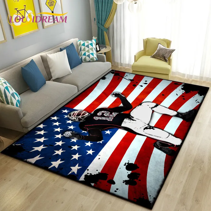 

Большой ковер для регби НФЛ по американскому футболу, ковер для гостиной, спальни, дивана, декоративный коврик, нескользящий напольный коврик для детей