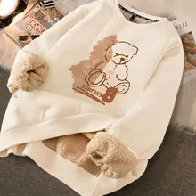 Women's Winter 2023 New Korean Style Fleece Sweater Oversize Sweatshirt Y2k Womens Clothing Clothes for Teenagers Urban Blouses