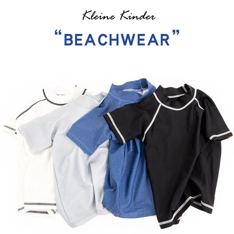 Swimsuit Boy Girl Swiming T Shirt Short Sleeve Children's Rashguard Baby Toddler Kids Bathing Suit Summer Beach Anti-UV Swimwear