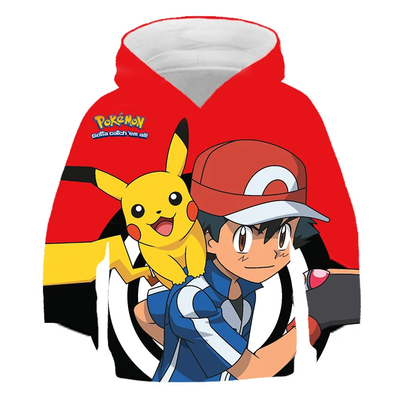 

Pokemon 3D Anime Printed Hoodies For Choldren Boys Girls Autumn pokemon Sweatshirts Funny Hoodies Kids Children Clothes 4-14Year