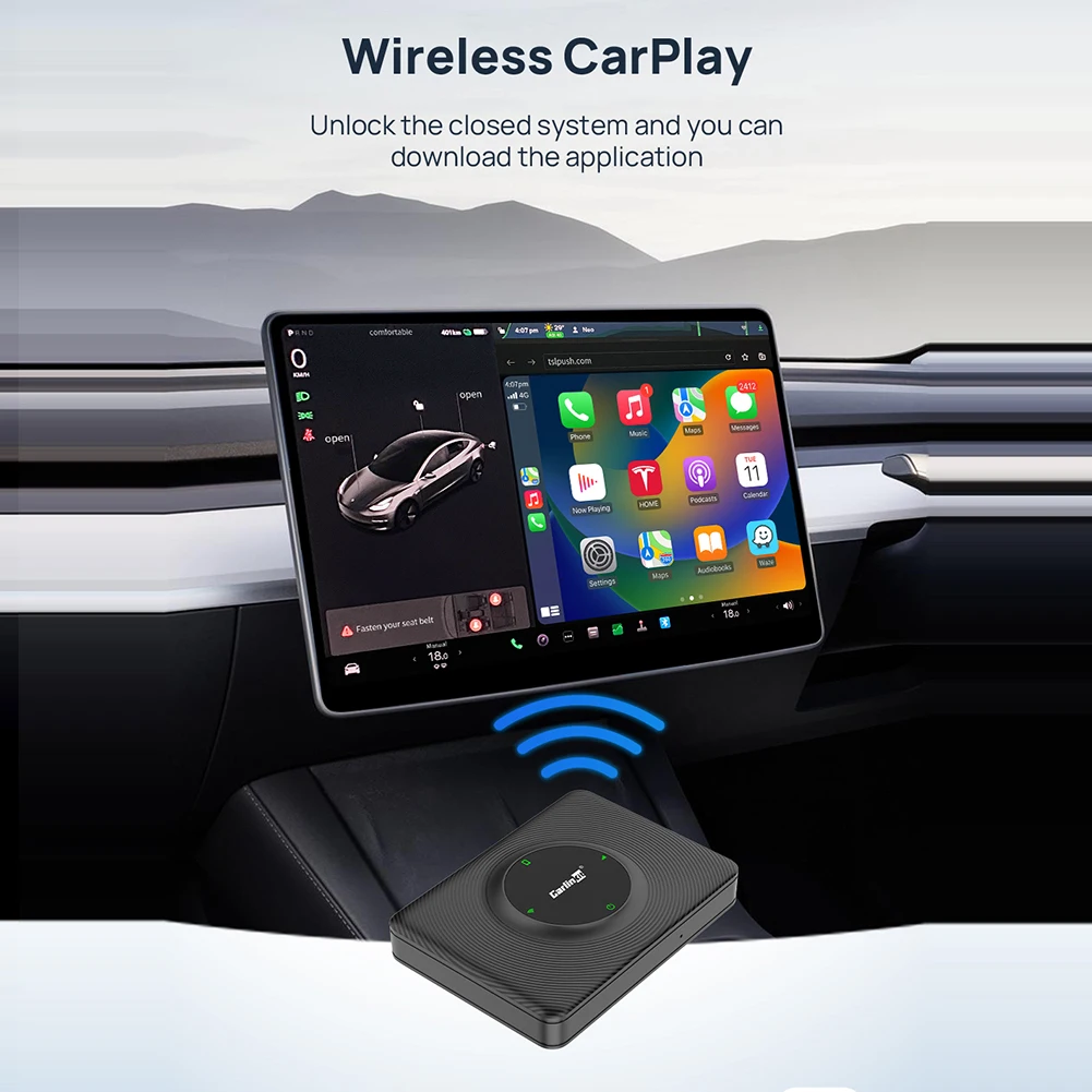 Адаптер CarlinKit Mini Carplay Беспроводной Wi-Fi Bluetooth для Tesla Model 3/ X/Y/S Apple CarPlay Dongle OTA