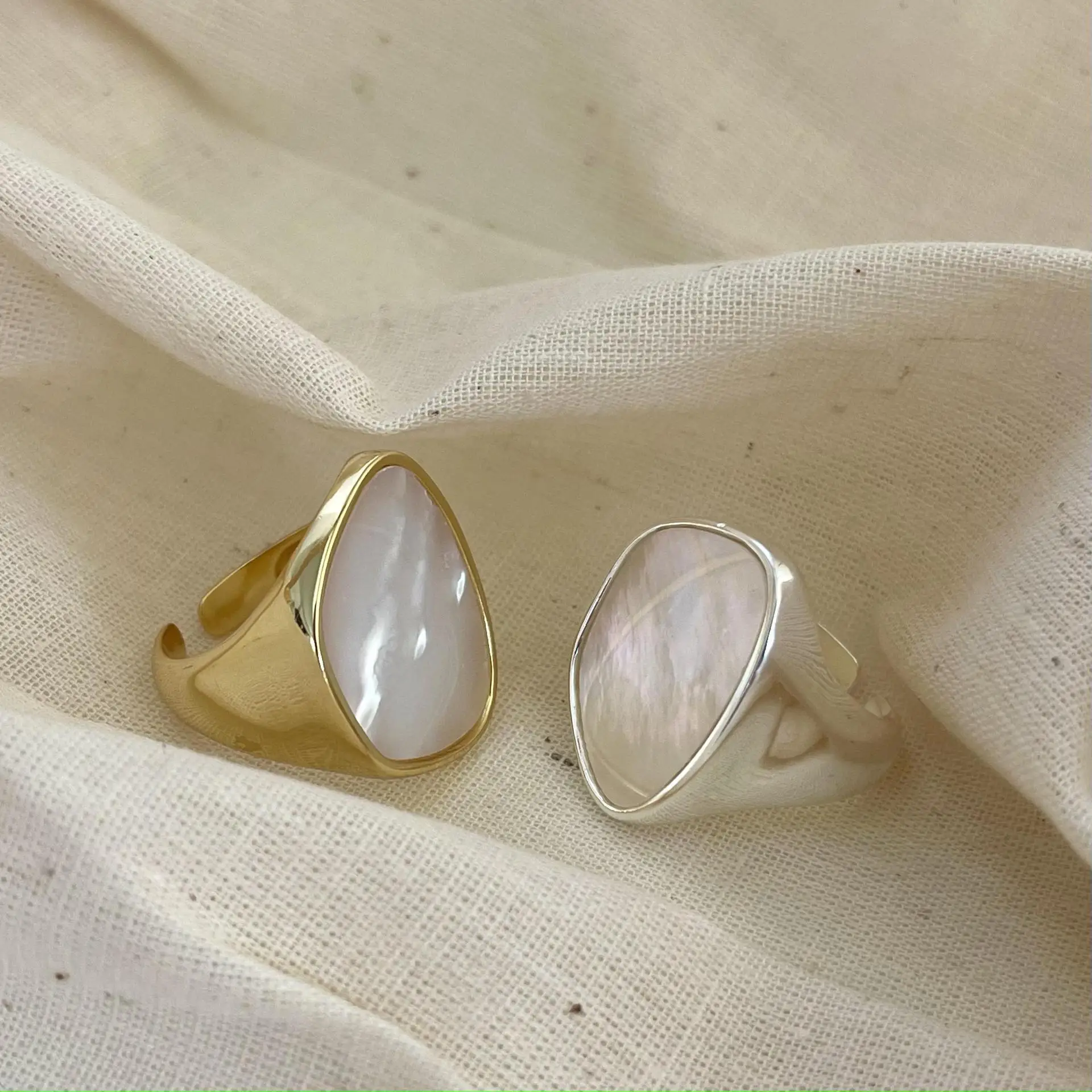 

Женское кольцо с ракушками SHANICE, необычное Открытое кольцо из стерлингового серебра 925 пробы, модное геометрическое ювелирное изделие ручной работы