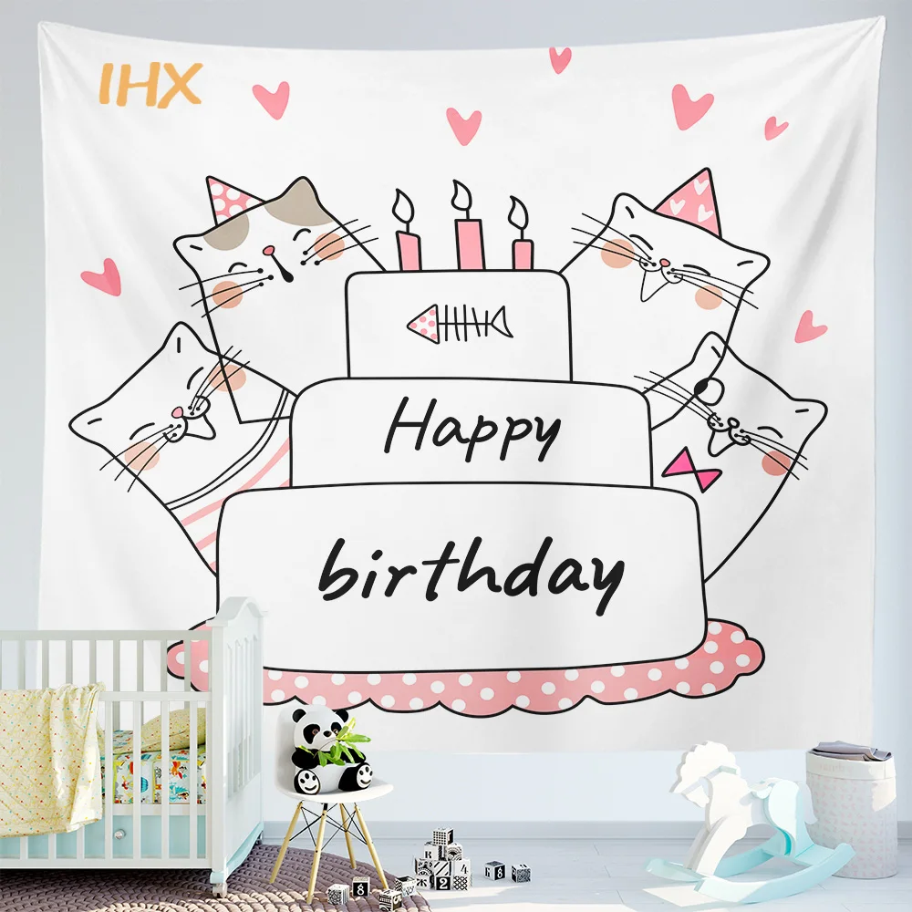 Фон для дня рождения Гобеленовая ткань кавайная детская комната Украшение стен